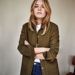 Sezane Will Jacket in Khaki, Size Small